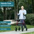 thumbnail image 5 of ELENKER Upright Rollator Walker, All-Terrain Stand up Rolling Walker with 10" PU Wheels for Seniors Red, 5 of 6