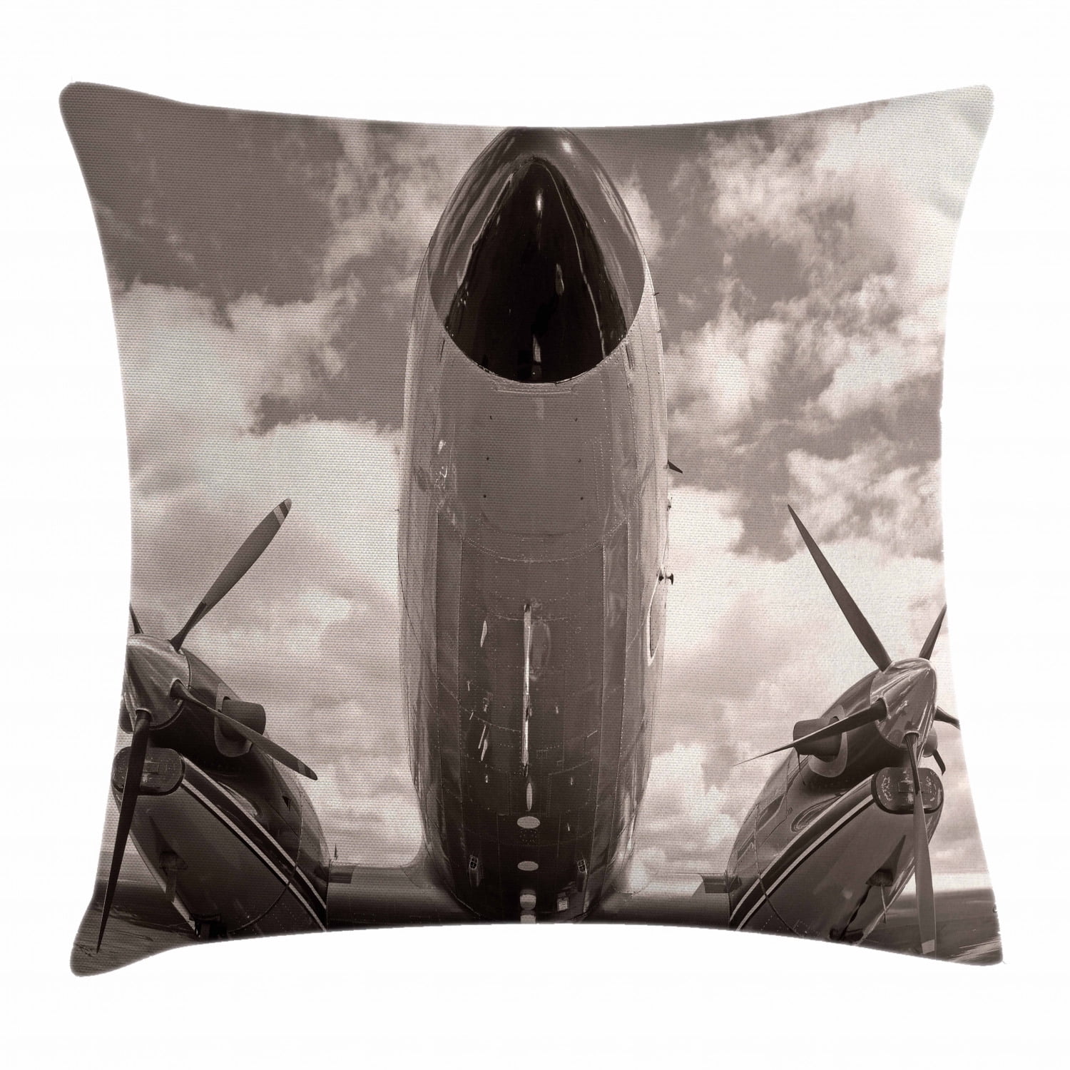 Flannel Fleece Accent Piece Soft Couch Cover for Adults Multicolor Retro Plane in The Sky Trees Sixties Propeller Engine Historical Flight Murky 70 x 90 Ambesonne Vintage Throw Blanket