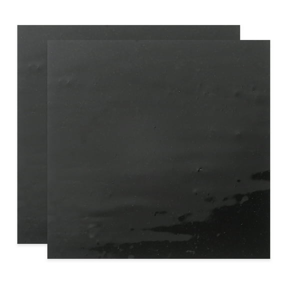 4 x 4 Inch Transparent Stained Glass Sheets, 2 Sheets Mosaic Glass Variety Pack Tiles for Art Supplies Crafts Projects, Black