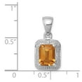 thumbnail image 2 of FB Jewels Sterling Silver Rhodium Emerald-cut Citrine & Diamond Pendant, 2 of 2
