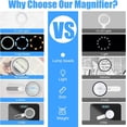 thumbnail image 3 of Rechargeable Magnifying Glass with Light, 4.7" Large Handheld Reading Magnifier with 21 LEDs & 3 Modes for Seniors, 3 of 7