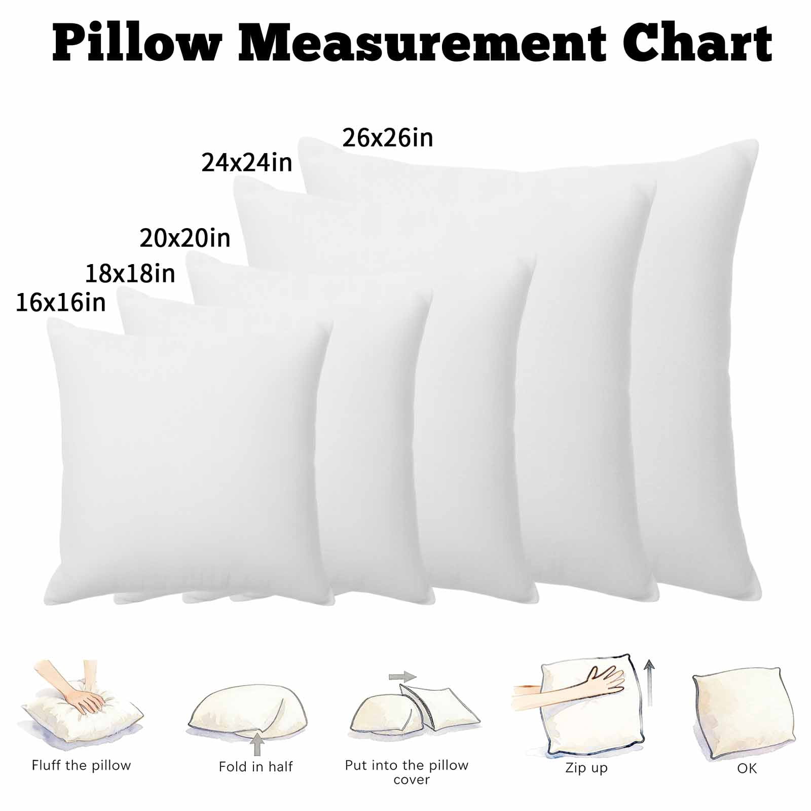 Pillow Covers 26x26 Inch, Pure White Linen Pillowcase with Invisible Zipper, Simple Solid Color Decorative Throw Pillow Covers Cushion Case for Couch Sofa Bed Living Room