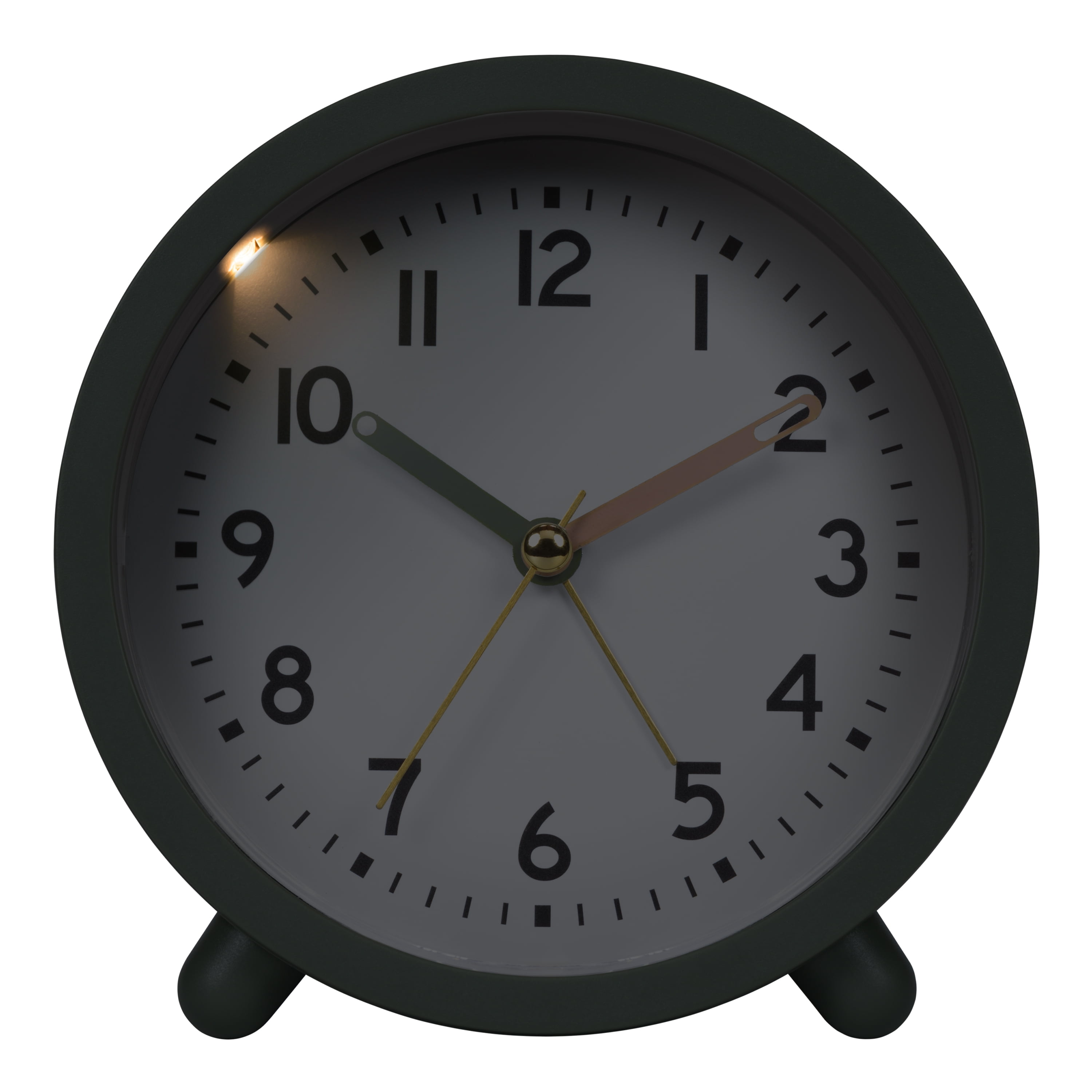 MainStays Green Mini Analog Alarm Clock