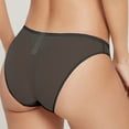 thumbnail image 4 of Lace Thong for Women, No Show Underwear, Breathable Comfort Panties Soft Mid-Rise Undies, Tanga, Black, Small, 4 of 6