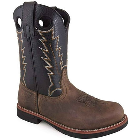 

Smoky Mountain Youth Boys Buffalo Brown/Black Leather Cowboy Boots 6.5 D