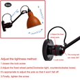 thumbnail image 3 of FSLiving Battery Operated Wall Sconces Wireless Orange Metal Shade Wall Lamp Industrial Adjust Up and Down Design E26 Base LED Nightstand Wall Light Fixture for Loft Corrider Entrance - 1 Light, 3 of 6