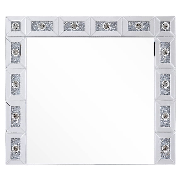 ACME Noralie Table Mirror in Mirrored and Faux Diamonds