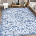 thumbnail image 6 of Haperlare 10x13 Vintage Floral Area Rug Oriental Rug, Soft Washable Rug Non Slip Low Pile Thin Rug Carpet for Living Room Bedroom Home Decor, Blue, 6 of 8