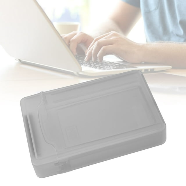 Boîtier de Disque Dur, Antidérapant Transparent Taille Standard Résistant à l'Usure Ajustement Parfait Boîtier de Rangement pour Disque ABS pour Disque Dur SSD 3,5 Po Gris,Blanc,Bleu,Rouge,Vert