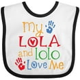 thumbnail image 3 of Inktastic My Lola and Lolo Love Me Grandchild Boys or Girls Baby Bib, 3 of 4