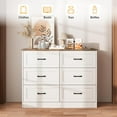 thumbnail image 2 of VEANERWOOD Commode à 6 Tiroirs avec Station de Recharge pour Chambre, Commode en Bois, Style Ferme, 2 of 7