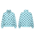 thumbnail image 4 of Erwazi Womens Sweatshirt Polka Dot Half Zip Collared Hooded Fleece Cropped Oversized Pullover Daily Casual Tops with Pocket, 4 of 9