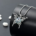 thumbnail image 2 of Butterfly & Heart Stainless Steel Cremation Urn Necklace for Ashes Hollow Butterfly Urn Necklace for Women Men Memorial Keepsake Gifts, 2 of 7
