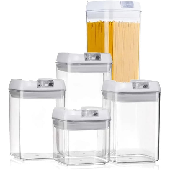Juego de 5 Contenedores de Plástico con Tapa Reutilizables Ambient 21