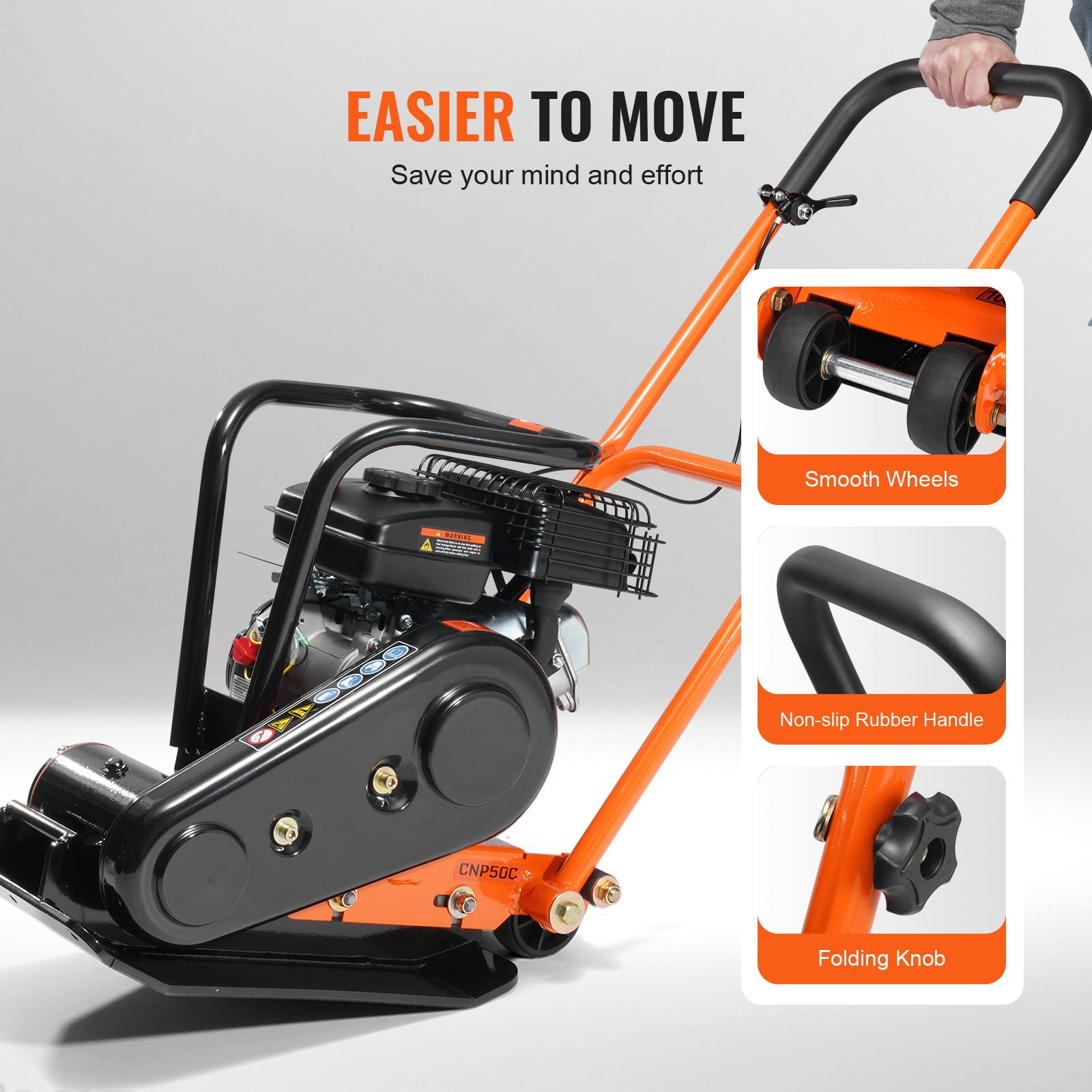 KFFKFF flat plate compactor 2.8 HP hand push compactor 78.5cc EPA engine