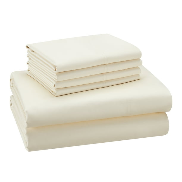 Hotel Style 1200 Thread Count Cotton Rich 6Piece Sheet Set, Cream Mist