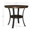 thumbnail image 4 of Powell Holloway Round Counter Height Dining Table with Shelf, Rustic Umber, 4 of 7