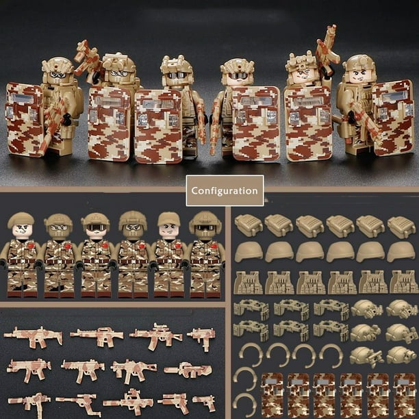 Juguetes Educativos : Construye Tu Lego Mundo Militar Con Nuevo Policía Especial Minifiguras Figuras De Fuerzas Armadas Bloques De Construcción