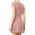 thumbnail image 3 of J. METHOD Womens Casual Short Cap Sleeve Skater Mini Dress Made in USA NEWDR10 Mauve S, 3 of 4