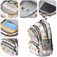 thumbnail image 4 of Kawaii Cat and Miau White Pattern Backpack for School, Cute School Bag with Adjustable Shoulder Straps and Padded Back, 16.9"x12.6"x5.9", 4 of 5