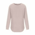 thumbnail image 4 of ZZwxWA Womens Long Sleeve T Shirts 2025 Loose Fit Tops Round Neck Causal Blouses Shirt Trendy Fall Winter Outfits Clothes, 4 of 7