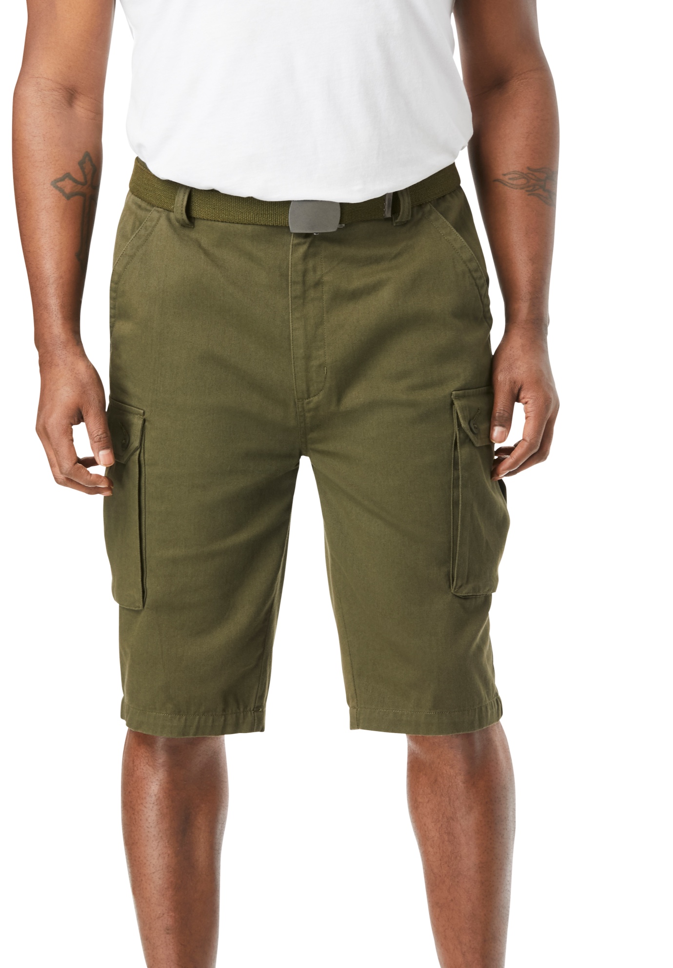 elastic cargo shorts