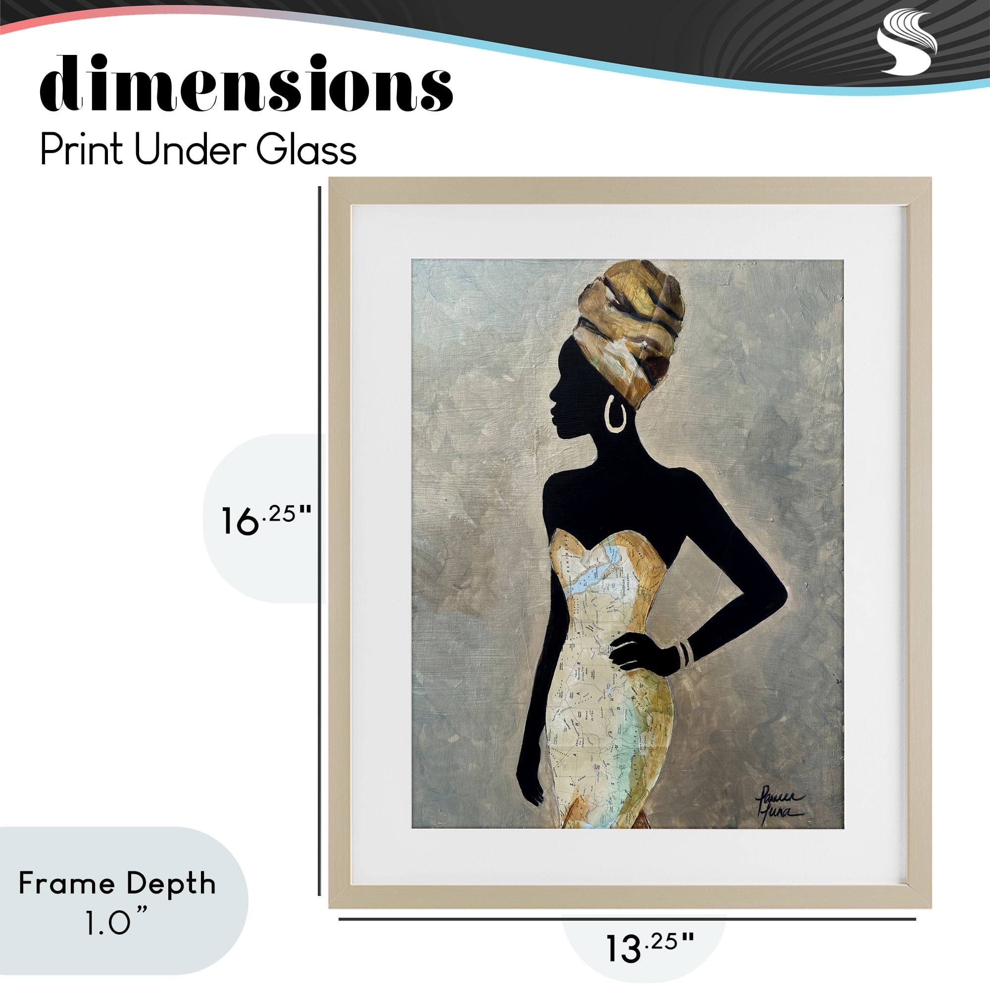 Stupell Industries Motherland Muse Fashion Portrait Birch Framed Print Under Glass, design by Lauren Luna