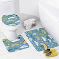 thumbnail image 4 of 4 Pcs Shower Curtain Sets Rainbows And Clouds Shower Curtain And Rugs Shower Curtain Set Girls Room Nursery Playroom Decor Bathroom Decor Sets for Bathtub Decor 72inch X 72inch, 4 of 8
