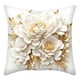 thumbnail image 2 of Funda de almohada navideña de 45x45cm - Decoración navideña para sofá o cama - Patrón de flores doradas - Tela corta y suave, 2 of 6