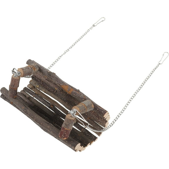 OUNONA Chinchilla Wooden Swing Syrian Hamster Molar Toy Rat Pet