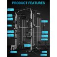 thumbnail image 2 of Smith Machine Home Gym,2200LBS Multifunctional Power Cage with Smith Bar, LAT Pull-Down, Cable Systems, Leg Hold-Down and More Attachments, Workout Equipment, 2 of 8