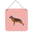 thumbnail image 1 of German Shepherd Checkerboard Pink Wall or Door Hanging Prints, 1 of 1