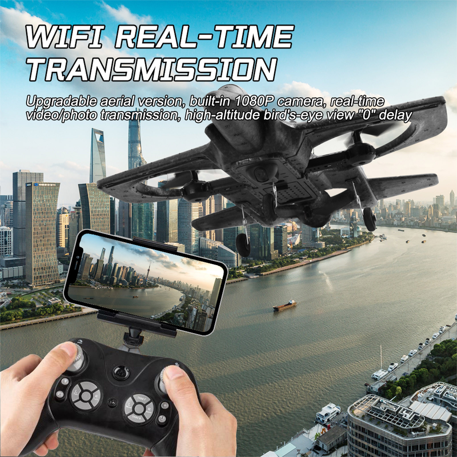 Electric RC Foam Drone Remote Control Fixed Wing Quadcopter Glider