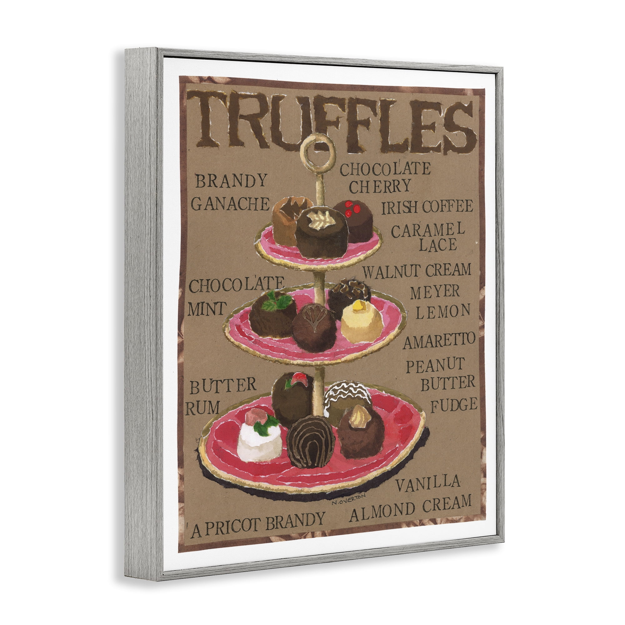 Stupell Industries Assorted Chocolate Truffles Food & Beverage Painting Gray Framed Art Print Wall Art, 24 x 30