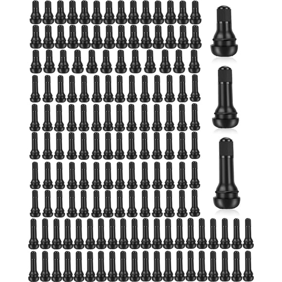 Riseuvo 150 Pcs TR412 TR413 TR414 Tire Valve Stems - Rubber Snap-in Valves for 0.453" Rim Hole Universal Fit Car, Truck, Trailer, ATV, Lawn