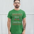 thumbnail image 3 of Tee Hunt Merry Christmas T-shirt Cute Bullfinch Ugly Sweater Theme Xmas Men's Tee, Green, 5X-Large, 3 of 5