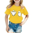 thumbnail image 2 of Huowey Unisex Girls Boys Shirt Halloween Cute Ghost Graphic Themed Party Printed Tee Top Short Sleeve O-Neck Casual Summer T Shirt Outwear,2-3Y, 2 of 3