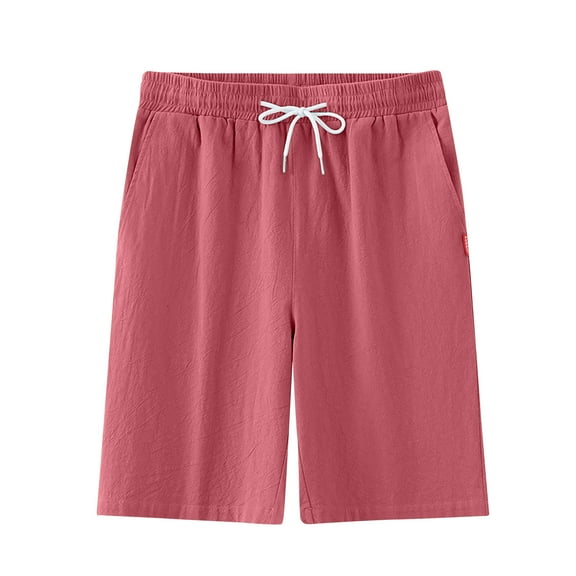 asjyhkr Mens Shorts Cotton Loungewear Drawstring Elastic Waist Plus Size Sleep Pajama Shorts with Pockets for Casual(M-5XL)