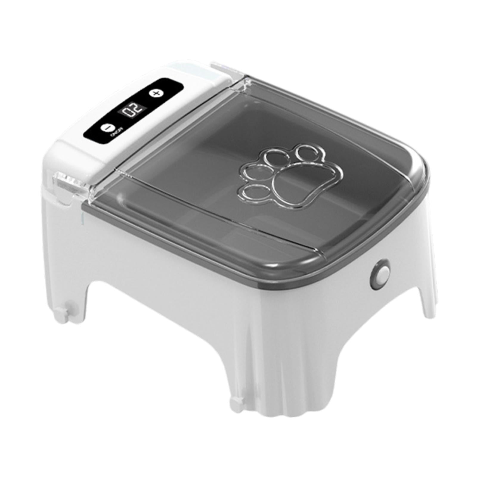 oshhni Automatic Timed Cat Feeder Cat Timed Feeding for Kittens Dry Food Small Dogs Grey