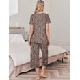 thumbnail image 3 of Ekouaer Womens Pajama Set 2 Piece Cotton Pj Short Sleeve Sleepwear Top with Capri Pants Print Nightwear, 3 of 5
