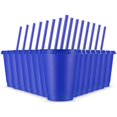 thumbnail image 1 of Vasos reutilizables Rtteri de 16 onzas con pajitas y tapas, juego de 15 unidades, color azul marino, 1 of 6
