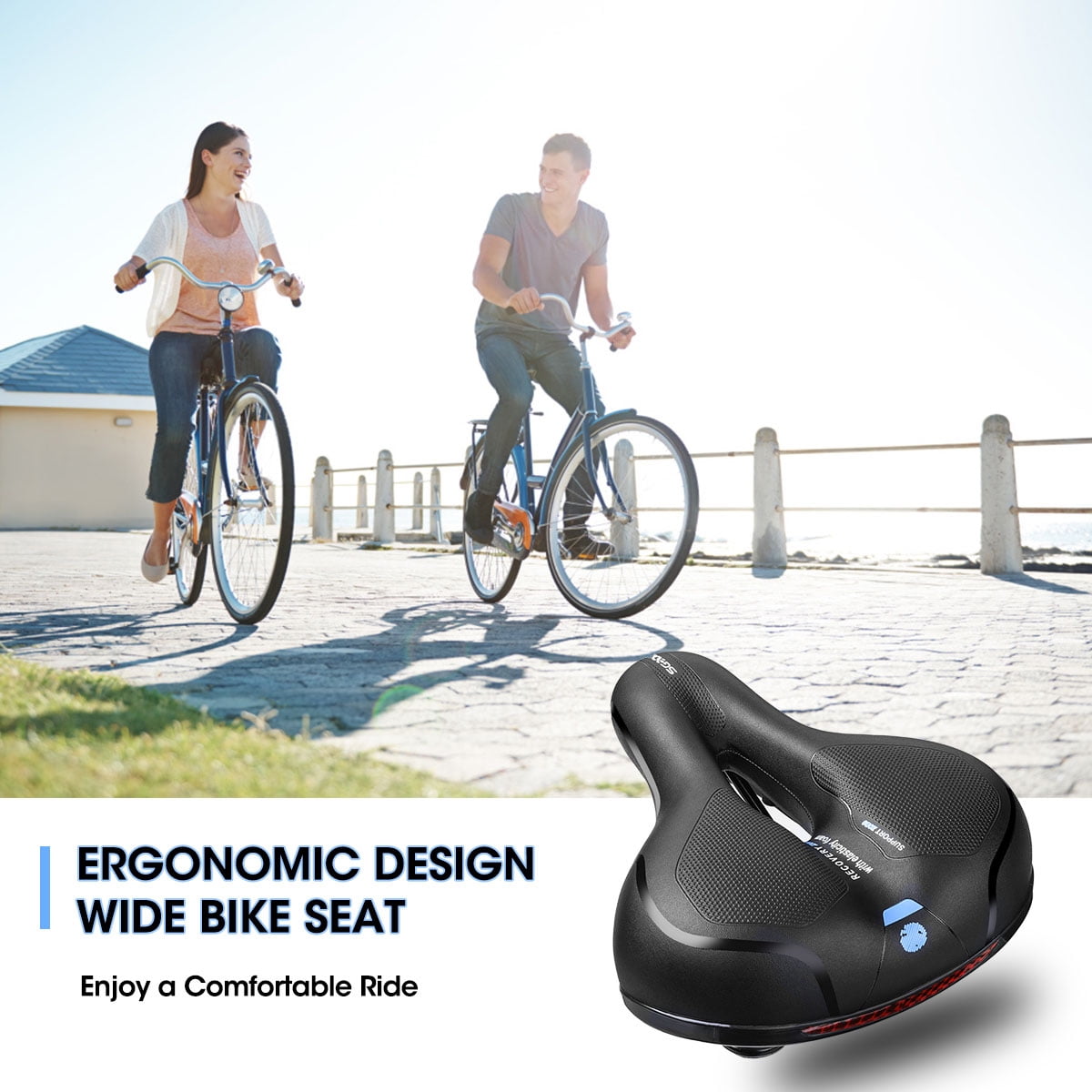 Comfortable Bicycle Seat Shock absorbing Wide Bicycle Seat - Temu