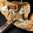 thumbnail image 4 of Golden St Benedict Crucifix Metal Wall Art, 7.8x4.1 Inch Cross, White Wall Decor, Saint Benedic Cross for Home Decoration, Catholic Gift, 4 of 7