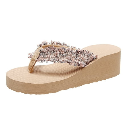 

Women Flip Flop Summer New Pattern Indoor And Outdoor Thick Sole Wedge Comfortable Non Slip Beach Sandals Squirrel Slippers for Women Women Slippers for Home