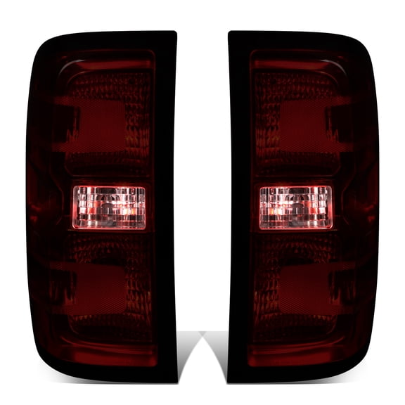 DNA Motoring For 14-19 Chevy Silverado Smoked Lens Rear Tail Light Brake Lamp Pair w/ Wiring Harness