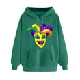 thumbnail image 3 of VBTAPA Mardi Gras Sweatshirt for Women Carnival Themed Graphic Hoodies Drawstring Long Sleeve Hooded Pullover 2025 Celebration Parade Party Hoodie Army Green L, 3 of 6