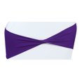 thumbnail image 2 of MDS Pack of 200 Spandex Chair Bow Sash Bands Ties Without Buckle for Wedding - Cadbury Purple, 2 of 6