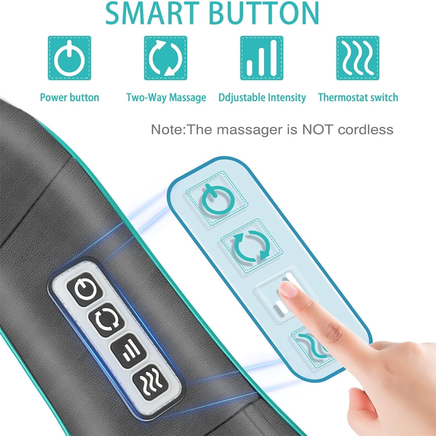 Lumbar Neck And Shoulder Massager，Back, neck, and shoulder heat therapy massager with heating function, deep tissue kneading, relieves muscle pain, suitable for home and car use