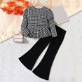 thumbnail image 2 of Coerni Little Girl's Two Piece Outfits Fall Clothes Elegance Long Sleeve T-Shirt and Pants Bell Bottom Flared Pants Set, 2 of 7