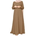 thumbnail image 2 of Maxi Dress, Women's Long Sleeve Round Neck Loose Summer Dress, Ankle-Length Casual Dress with Soft Stretch Fabric, 2 of 6